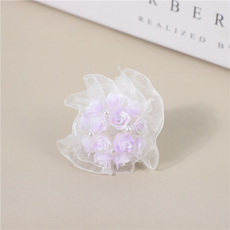 Wholesale 6pcs Heavy Handmade Beads Inlaid with Diamonds Luminous Bouquet DIY Jewelry Accessories Beads